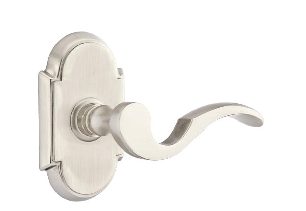 Emtek Cortina Lever - Shown with #8 Rosette Satin Nickel