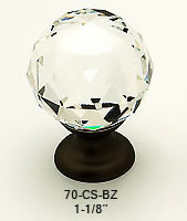 Schaub Clear Round Crystal Knob 70-CS-BZ
