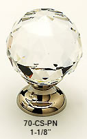 Schaub Clear Round Crystal Knob 70-CS-PN