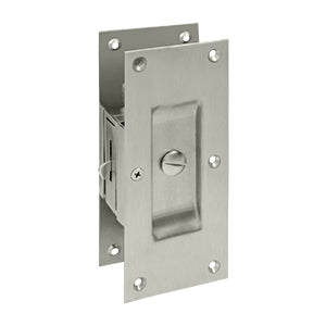 Deltana Decorative Pocket Door Lock - Satin Nickel