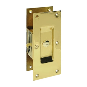 Deltana Decorative Pocket Door Lock - Polished Brass