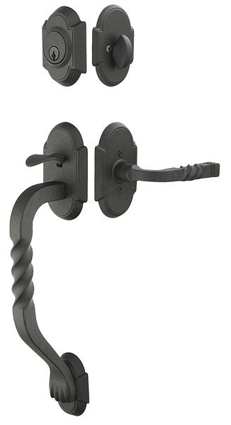 Emtek Wrought Steel San Carlos Sectional Handleset - Flat Black
