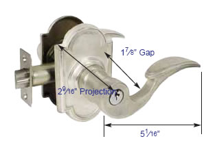 Emtek Lost Wax Cast Bronze Siena Lever Measurements