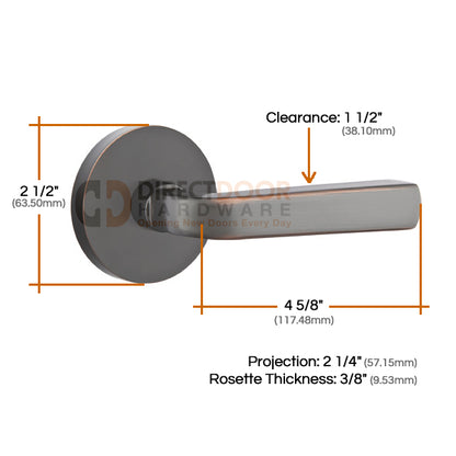 Emtek Sion Lever with Disk Rosette Measurements