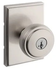 Kwikset Sora Door Knob with Traditional Rectangular Rosette