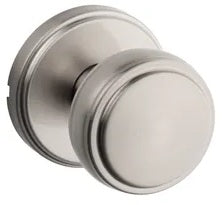 Kwikset Sora Door Knob with Traditional Round Rosette - Satin Nickel