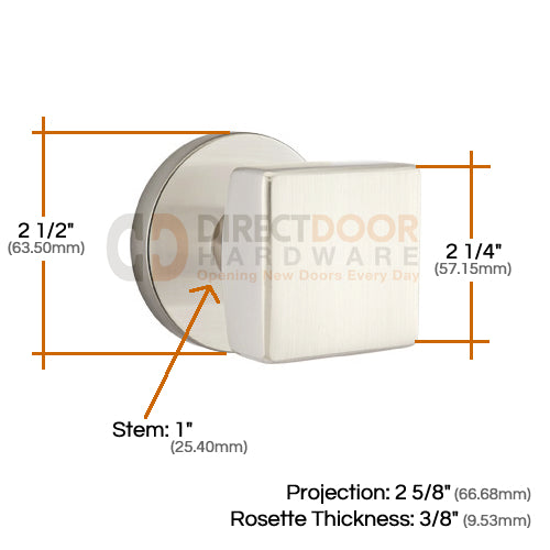 Emtek Square Knob Specs Disk Rosette