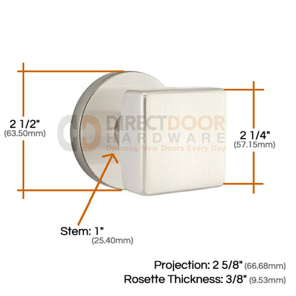 Emtek Square Knob Specs Disk Rosette