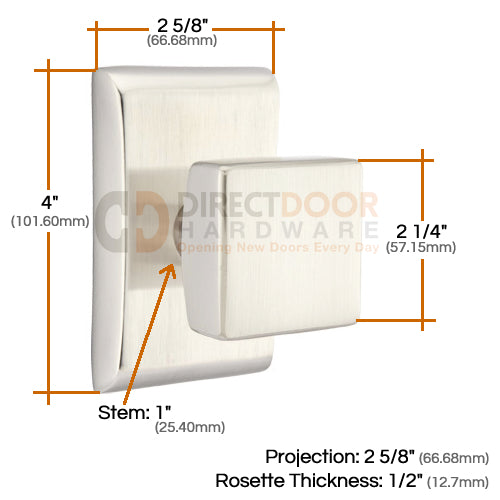Emtek Square Knob Specs Neos Rosette