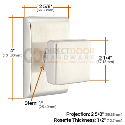 Emtek Square Knob Specs Neos Rosette