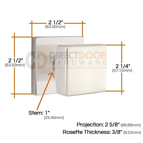 Emtek Square Knob Specs Square Rosette