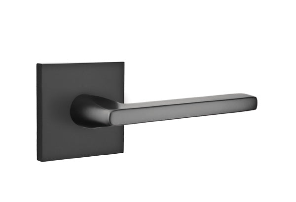 Emtek Brass Helios Lever Flat Black Square Rosette