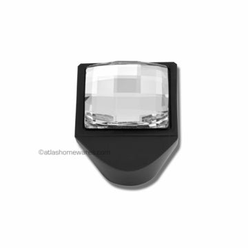 Atlas Homeware Crystal and Pave Collection Square Large Crystal Knob In Black