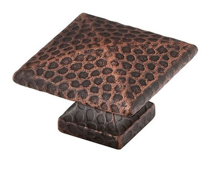 Emtek Square Dimpled 1 1/4 Inch Cabinet Knob Oil Rubbed Bronze
