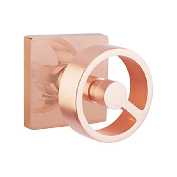Emtek Spoke Interior Mortise Knob with Square Rosette