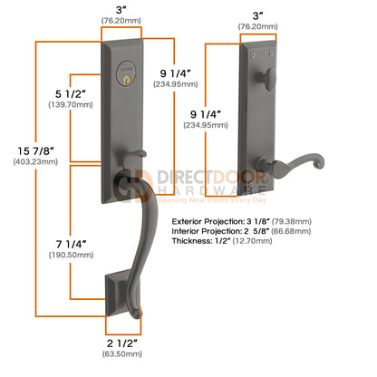 Baldwin Stonegate Emergency Egress Handleset 85355
