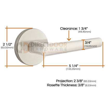 Emtek Stuttgart Lever with Disk Rosette Measurements