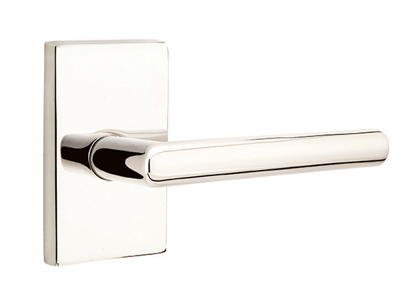 Emtek Stuttgart Modern Lever Handle with Modern Rectangular Rosette