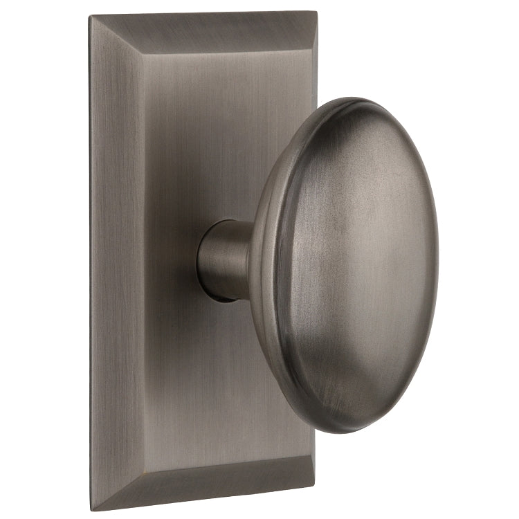 Nostalgic Warehouse Homestead Knob with Studio Rosette - Antique pewter
