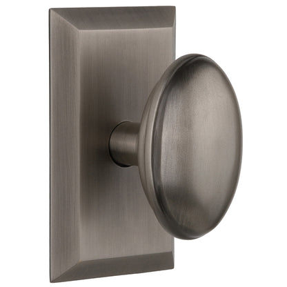 Nostalgic Warehouse Homestead Knob with Studio Rosette - Antique pewter