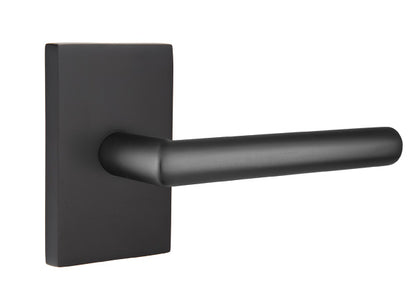 Emtek Stuttgart Lever - Modern Rectangular Rosette - Flat Black