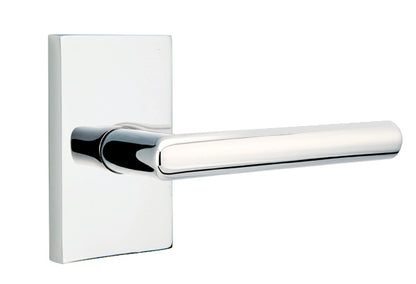 Emtek Stuttgart Lever - Modern Rectangular Rosette - Polished Brass