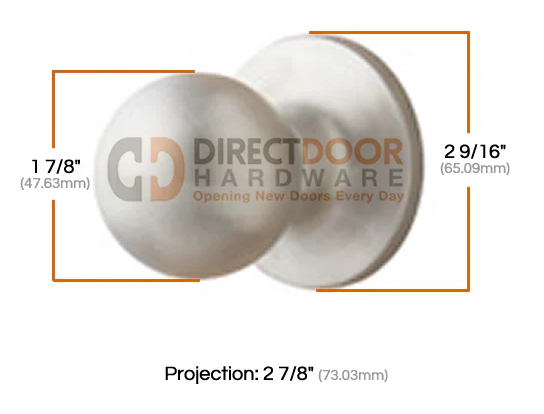 Measurements of the Sure-Loc Tahoe Door Knob