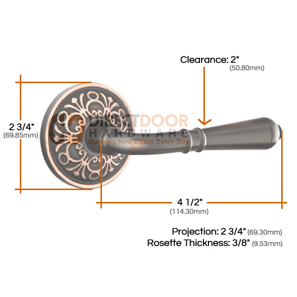 Emtek Turino Lever with Lancaster Rosette