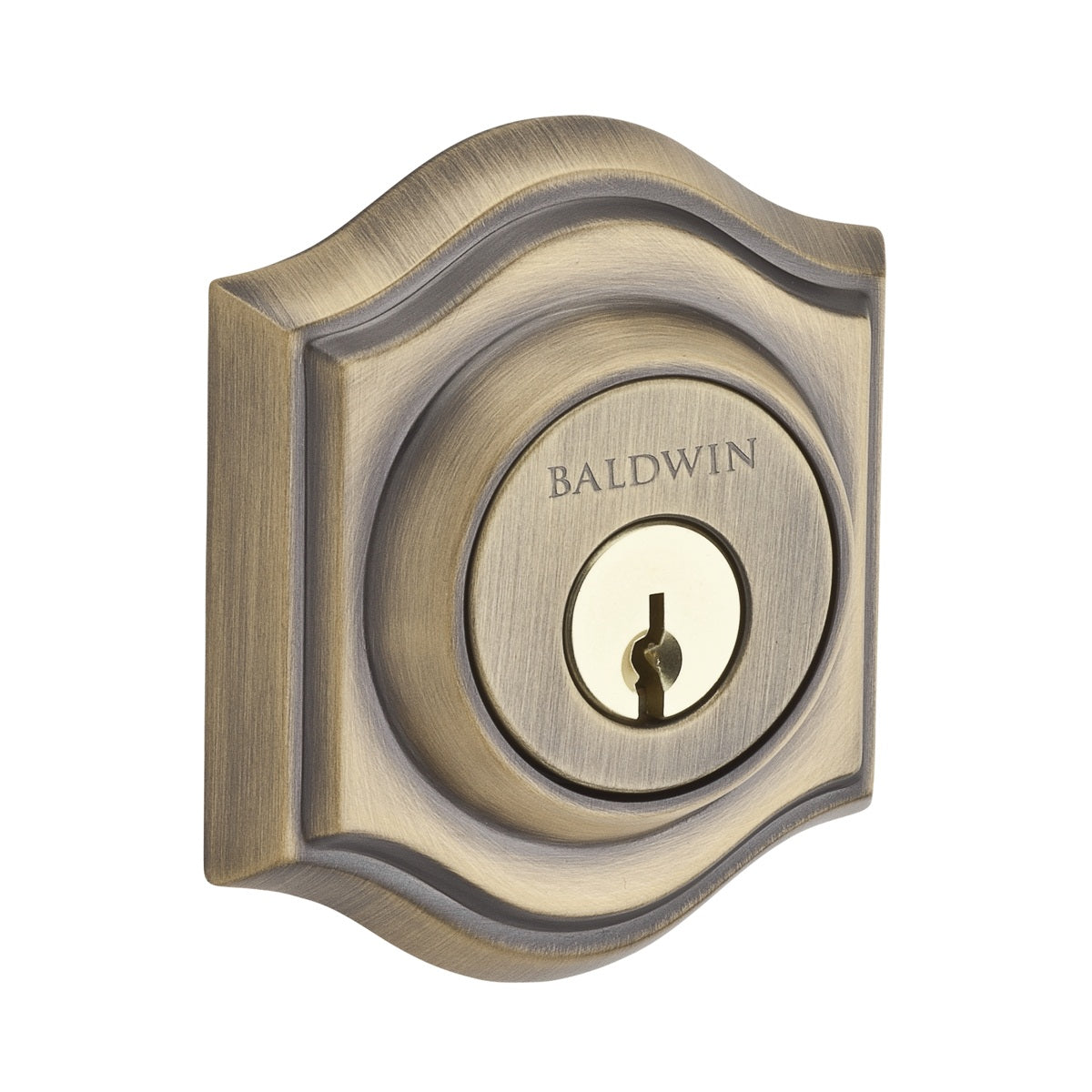 Baldwin Traditional Arch Deadbolt Matte Brass and Black