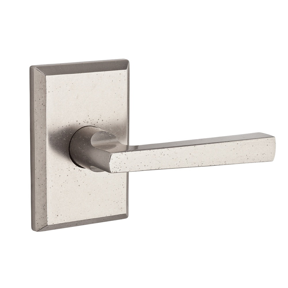 Taper Lever Shown with Square Rosette in White Bronze