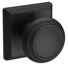 Baldwin Reserve Traditional Knob With Square Rosette Matte Black