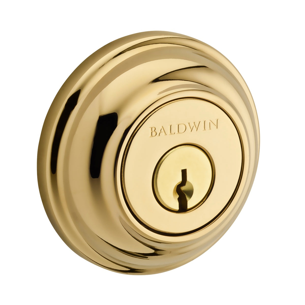 Baldwin Traditional Round Deadbolt Polished Brass