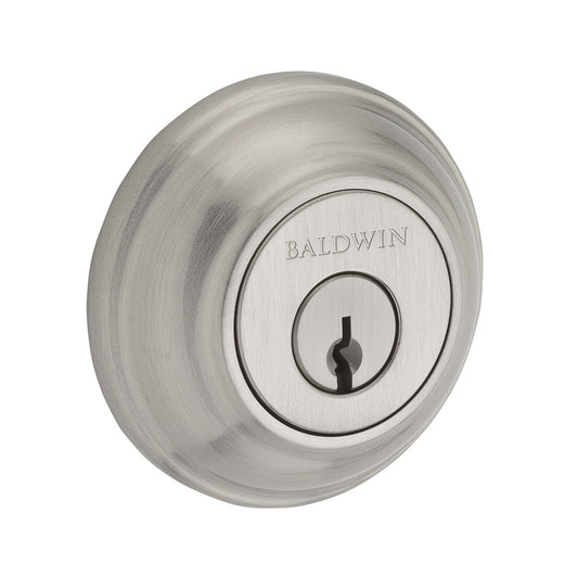 Baldwin Traditional Round Deadbolt - shown in Satin Nickel