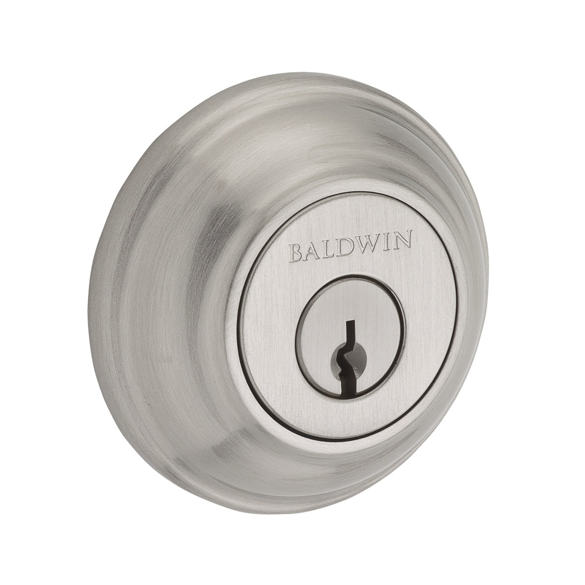 Baldwin Traditional Round Deadbolt Satin Nickel