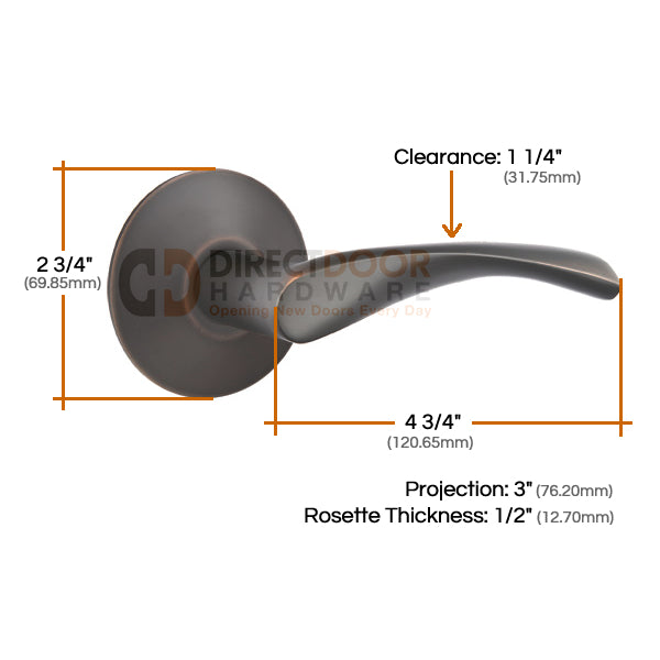 Emtek Triton Lever with Modern Rosette Specs