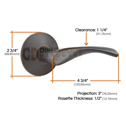 Emtek Triton Lever with Modern Rosette Specs