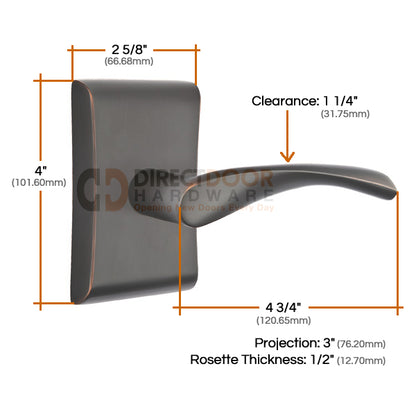 Emtek Triton Lever with Neos Rosette Measurements