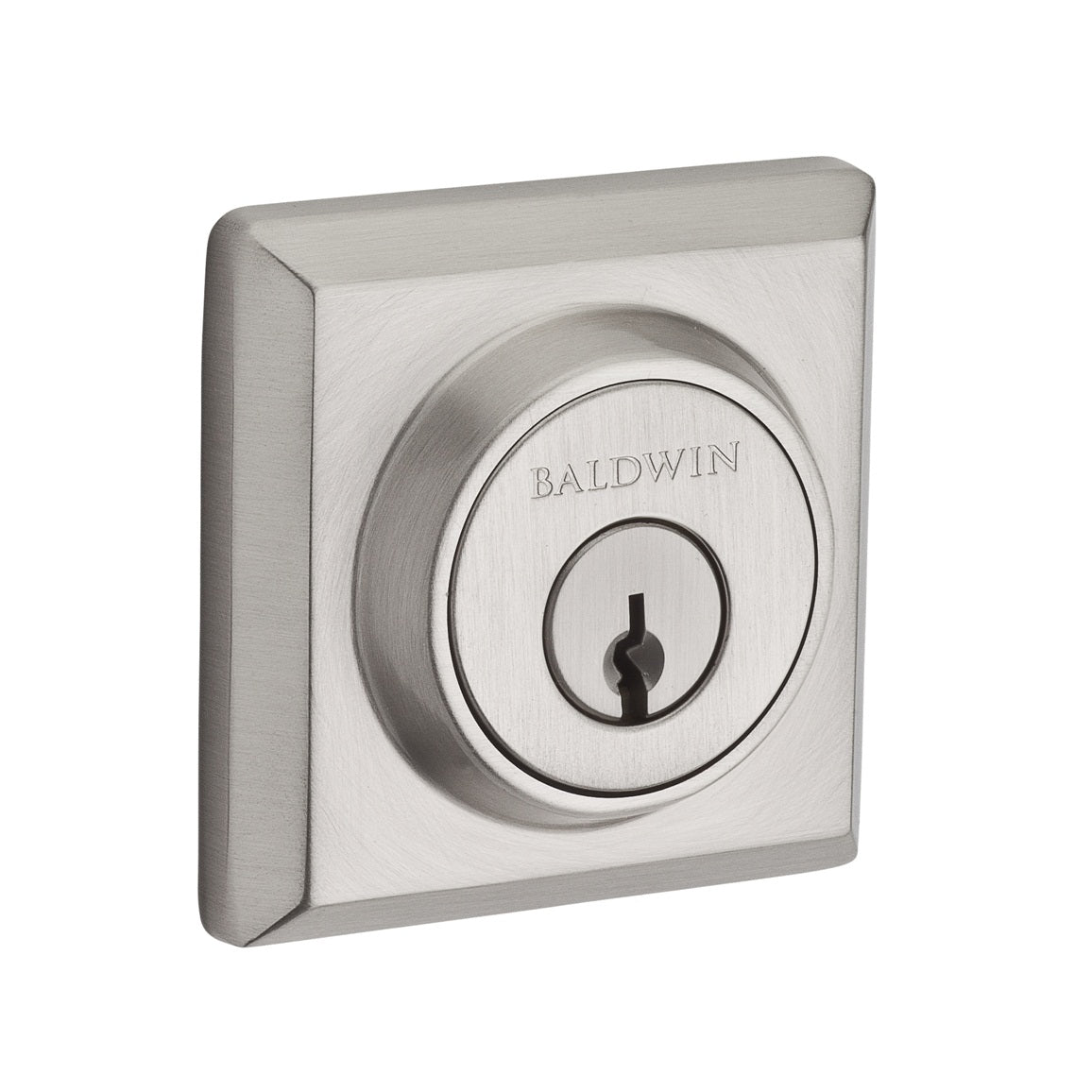 Baldwin Traditional Square Deadbolt - shown in Satin Nickel
