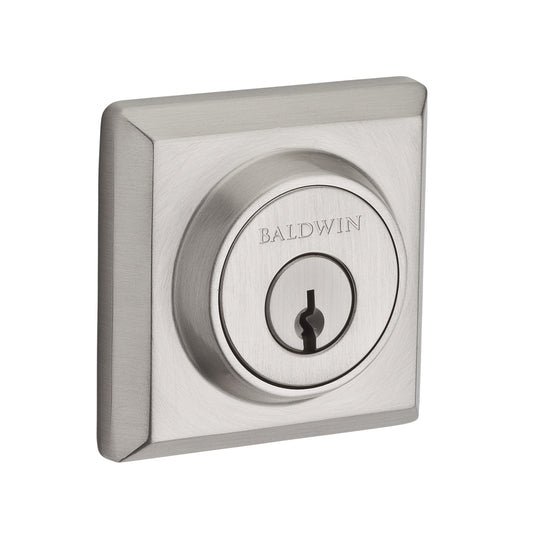 Baldwin Traditional Square Deadbolt - shown in Satin Nickel