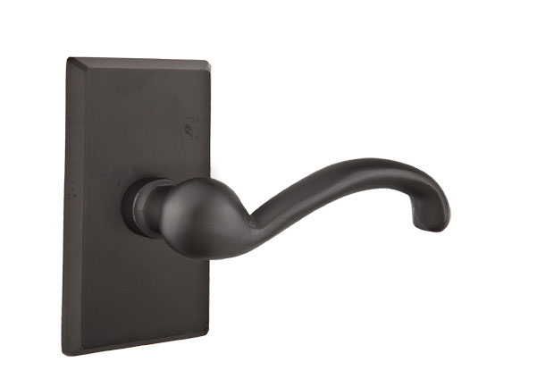 Emtek Sandcast Bronze Teton Lever Handle with Style 3 Rosette
