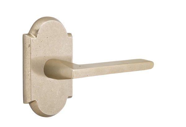 Emtek Sandcast Bronze Lariat Lever - Style 1 Rosette - Tumbled White Bronze