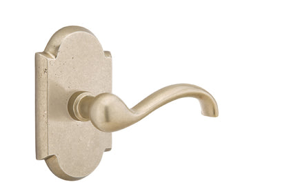 Emtek Sandcast Bronze Teton Lever - Style 1 Rosette - Tumbled White Bronze