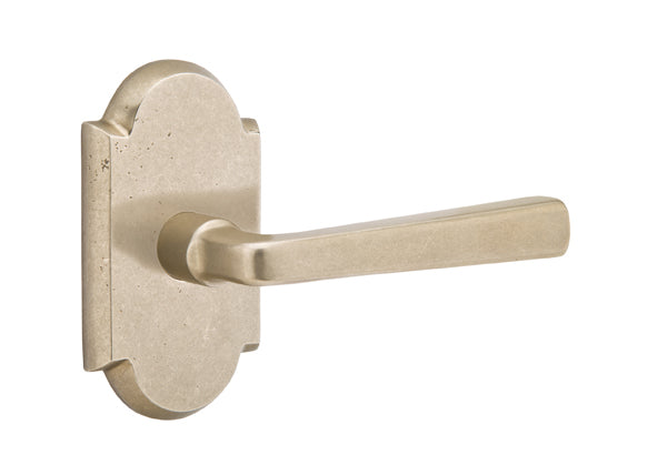 Emtek Cimarron Lever Tumbled White Bronze-Style 1 Rosette