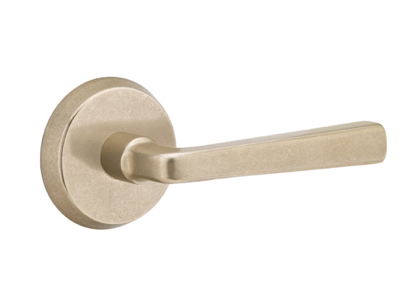 Emtek Sandcast Bronze Cimarron Lever - Style 2 Rosette - Tumbled White Bronze