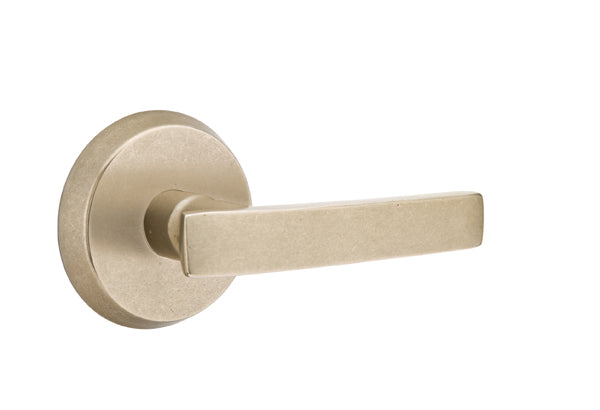 Emtek Sandcast Bronze Yuma Lever - Style 2 Rosette - Tumbled White Bronze