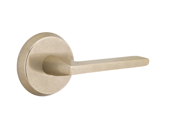 Emtek Sandcast Bronze Lariat Lever - Style 2 Rosette - Tumbled White Bronze