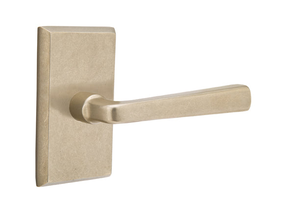 Emtek Sandcast Bronze Cimarron Lever - Style 3 Rosette - Tumbled White Bronze