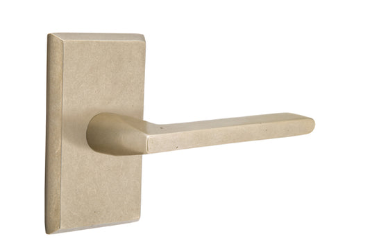 Emtek Sandcast Bronze Lariat Lever - Style 3 Rosette - Tumbled White Bronze