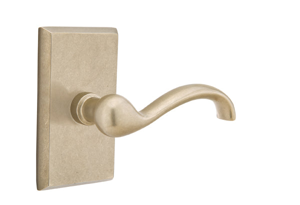 Emtek Sandcast Bronze Teton Lever - Style 3 Rosette - Tumbled White Bronze