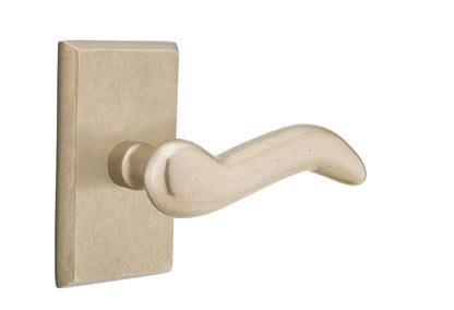 Emtek Sandcast Bronze Cody Lever - Style 3 Rosette - Tumbled White Bronze